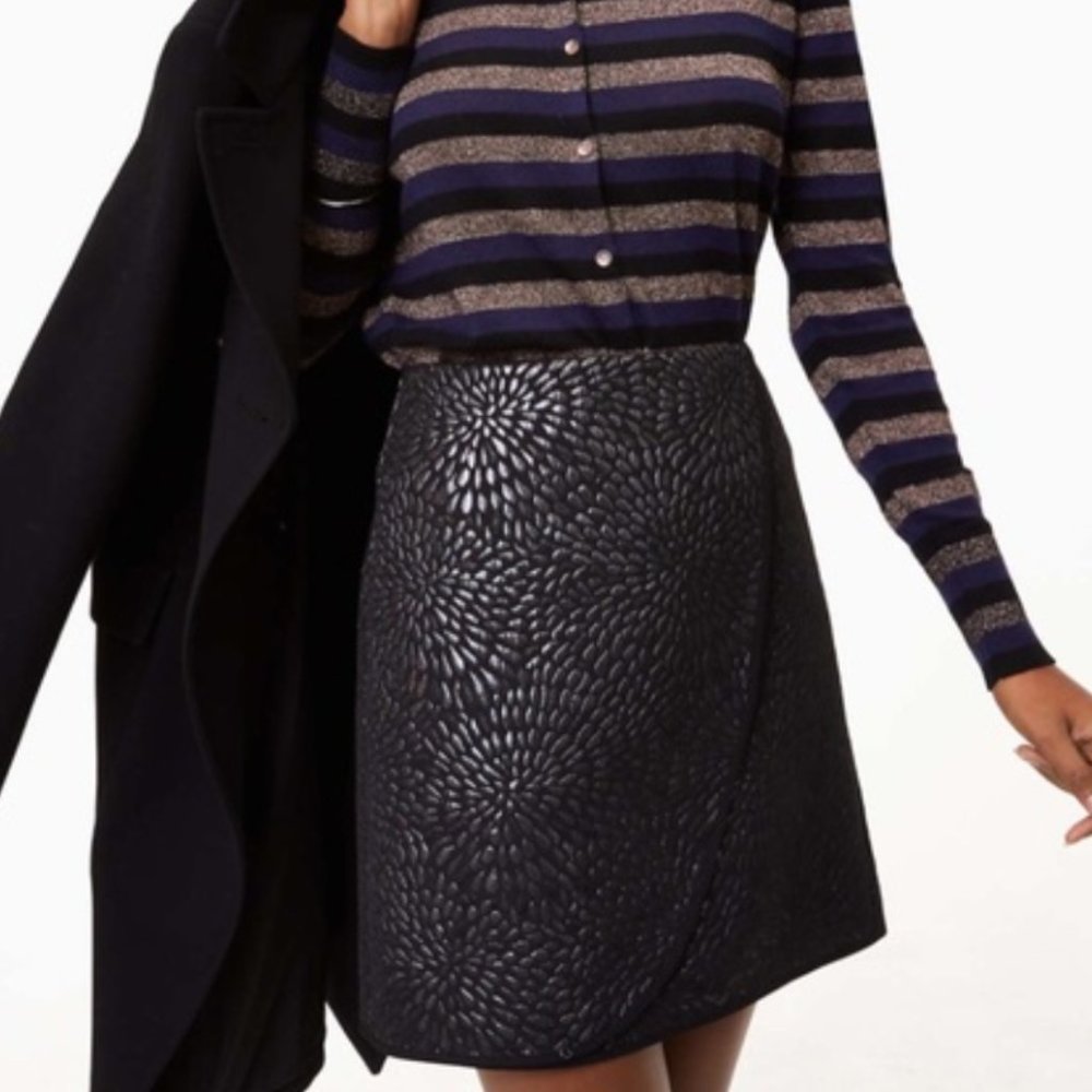Loft Shimmer Jacquard Faux Wrap Skirt - Petite